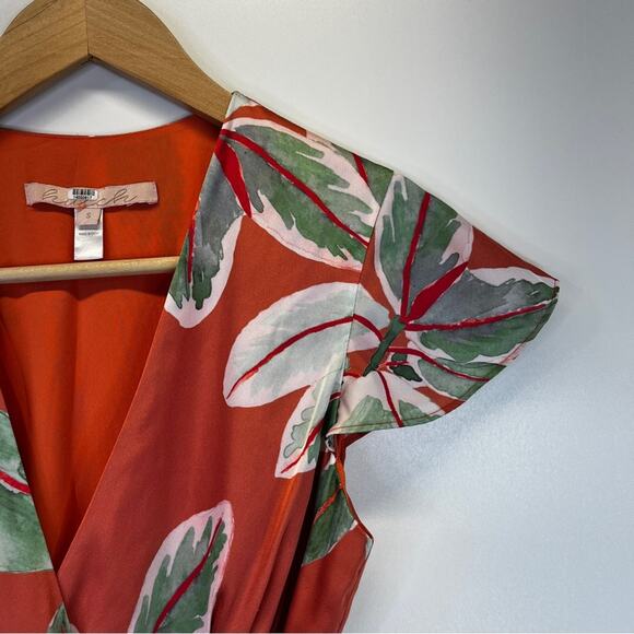 Hutch Britton Satin Mini Wrap dress orange multicolor - S - Picture 5 of 13